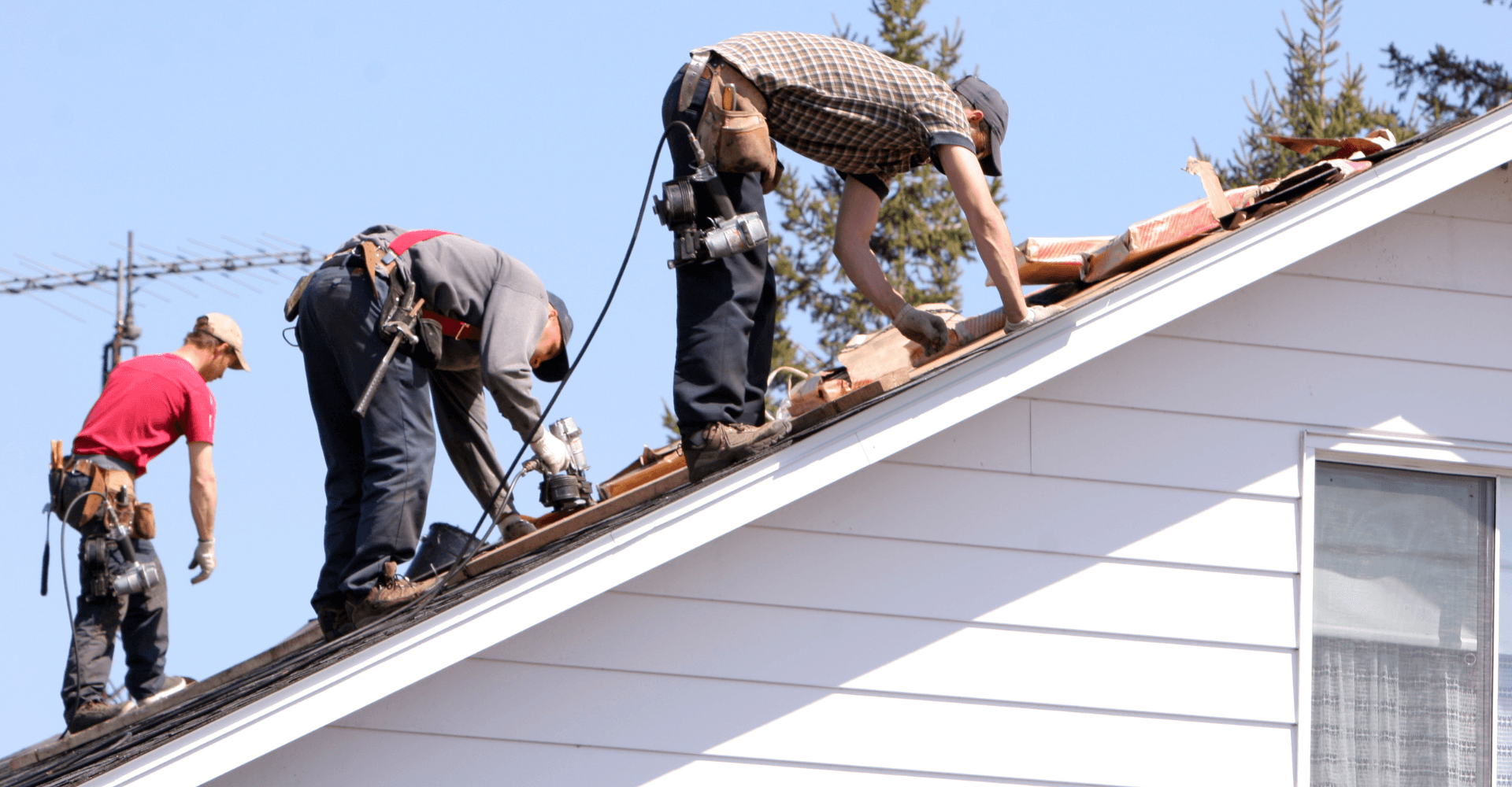 Roofer on a roof