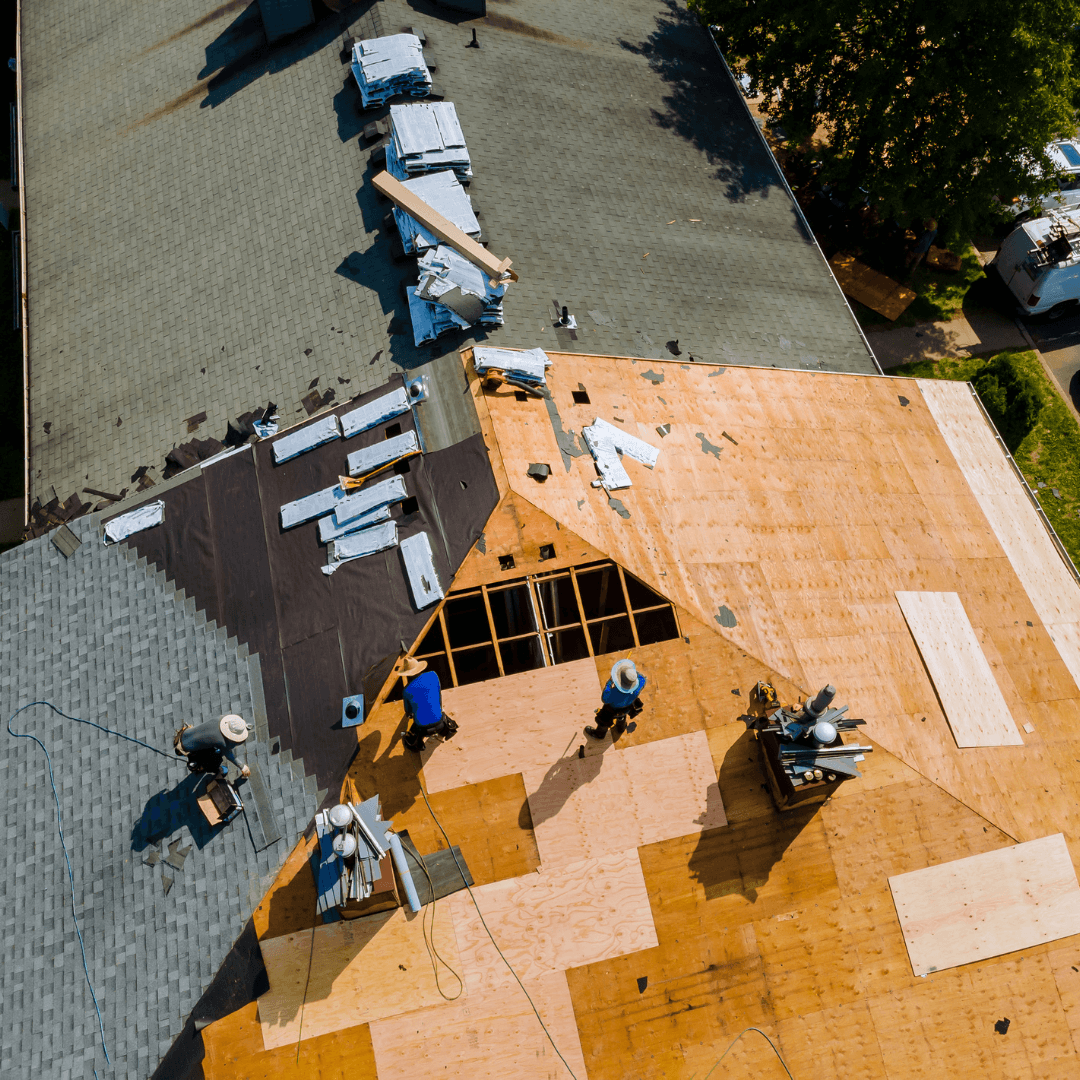 roof with wood