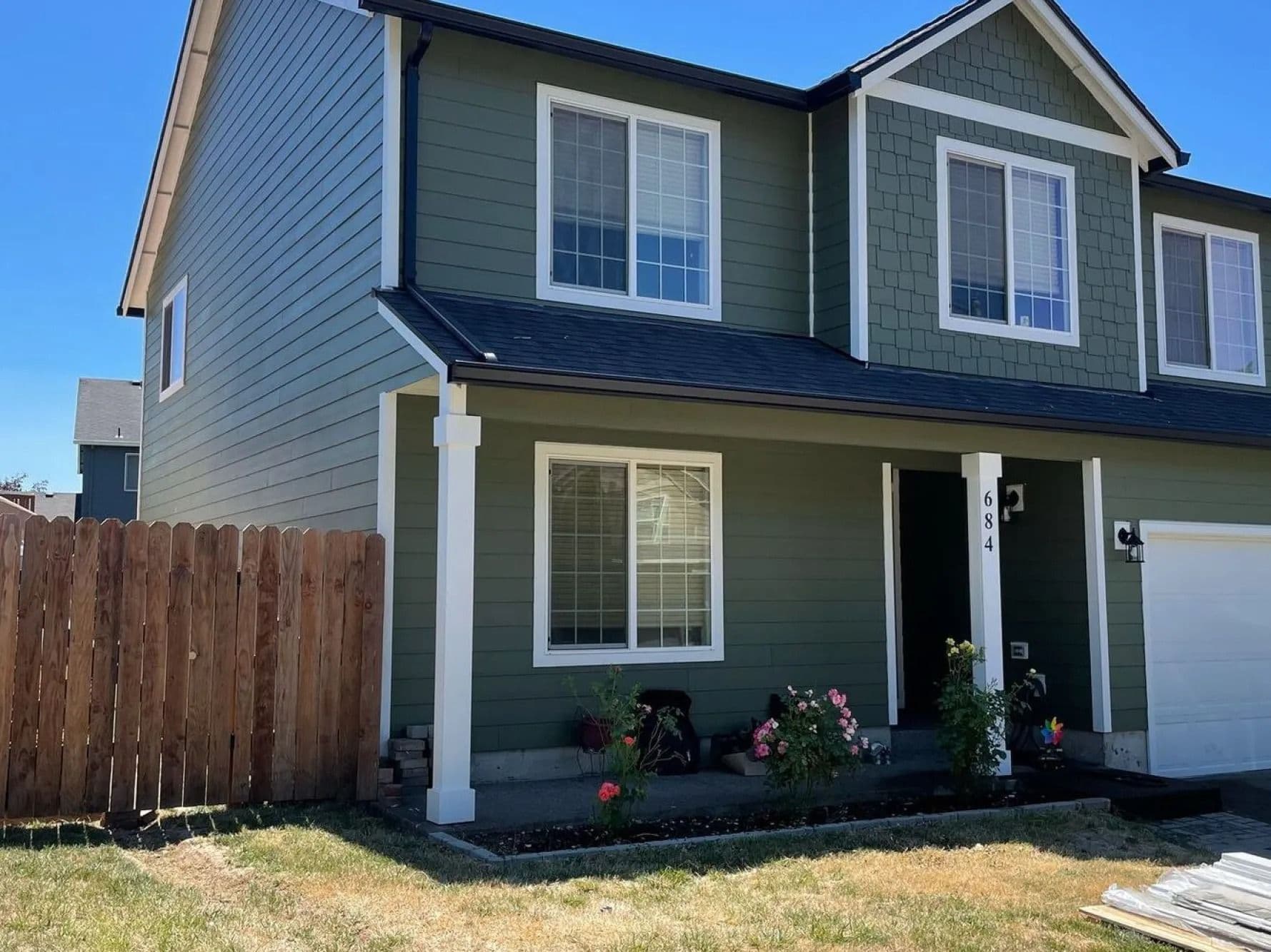 front of two story home
